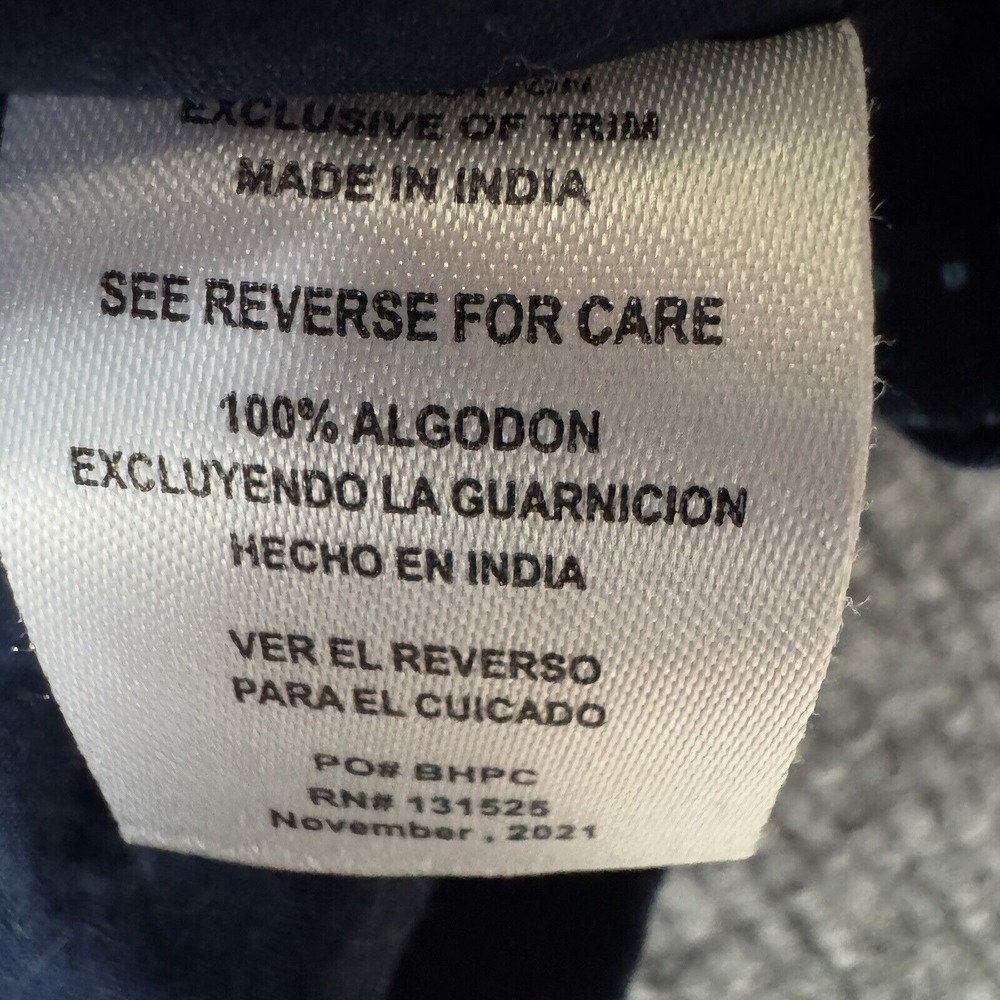 Beverly Hills‎ Polo Club Shirt Mens Medium Button-Up Short Sleeve Polka Dot Blue - Picture 6 of 7